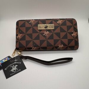 Beverly Hills Polo Club Geometric Brown and Black Clutch